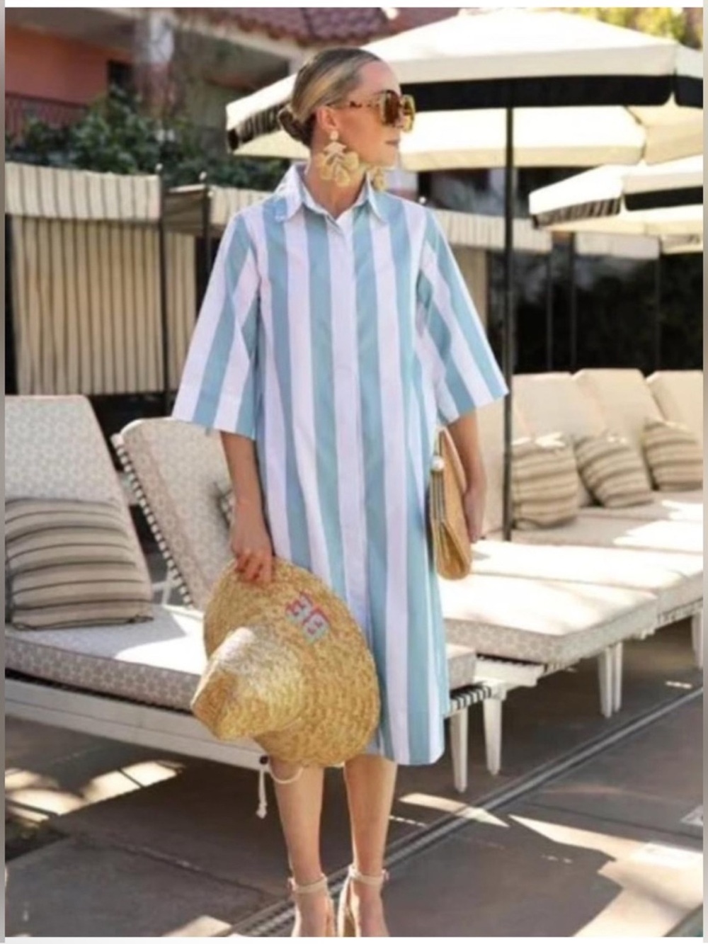 Lake Caftan Button Down Dress Size M NWOT